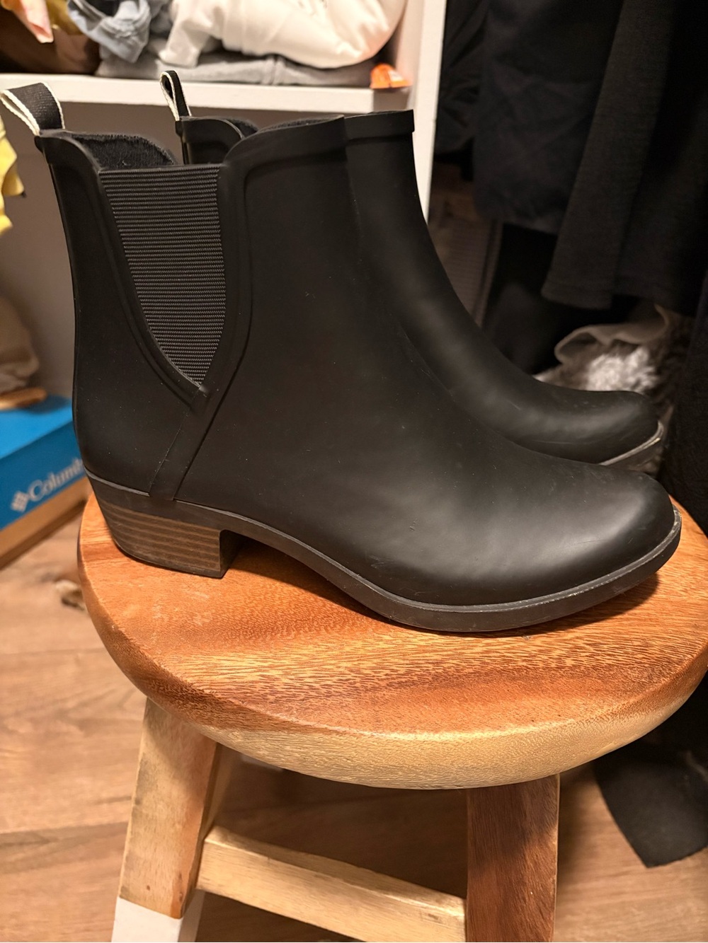Lucky Brand Black Chelsea Rain Ankle Boots